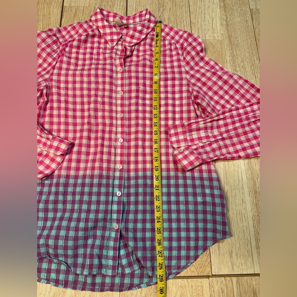 Athropologie Pilcro Gingham Button Down Shirt - Picture 4 of 6